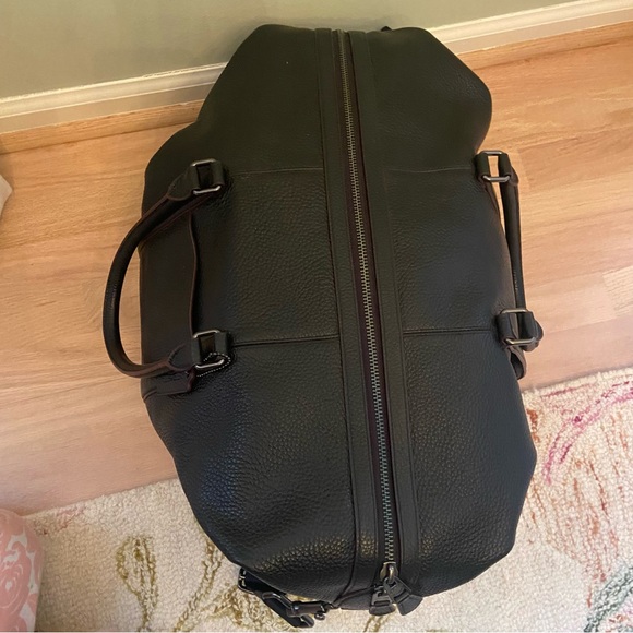 Coach Pebbled Leather Weekender Tote Trekker 52 Black Large Resort Travel Luxury - Picture 3 of 9